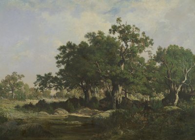 Een Open plek in het Bos van Fontainebleau door Ernest Guillemer